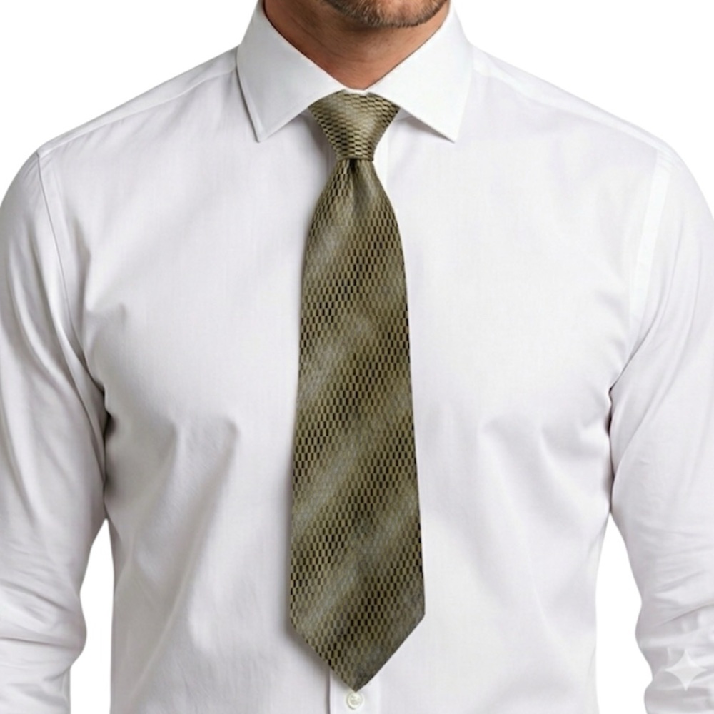 Joseph & Feiss 100% Silk Men's Gold and Black Patterned Tie